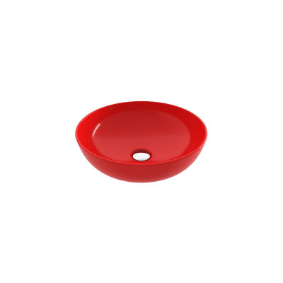 Bocchi Slim Line Yuvarlak Lavabo 38 cm Parlak Kırmızı - 2