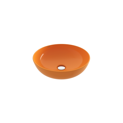 Bocchi Slim Line Yuvarlak Lavabo 38 cm Parlak Mandalina Sarısı - 1
