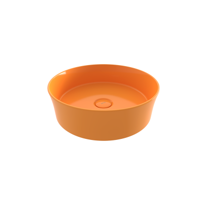 Bocchi Slim Line Yuvarlak lavabo 38 cm Parlak Mandalina Sarısı - 2