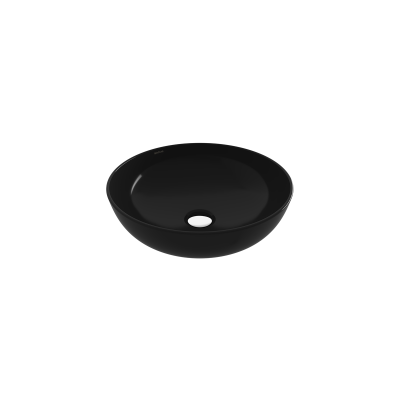 Bocchi Slim Line Yuvarlak Lavabo 38 cm Parlak Siyah - 1