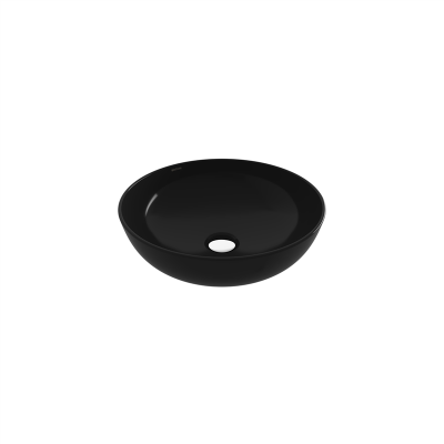 Bocchi Slim Line Yuvarlak Lavabo 38 cm Parlak Siyah - 2