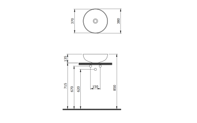 Bocchi Slim Line Yuvarlak Lavabo 38 cm P.Burgonya Bordosu - 4
