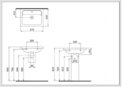 Bocchi Taormina Pro 57 cm Lavabo Parlak Beyaz - 4