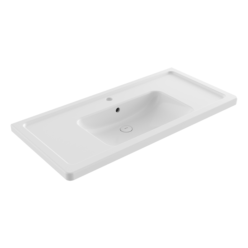 Bocchi Taormina Pro Etajerli Lavabo 105 cm Parlak Beyaz - Bocchi (1)