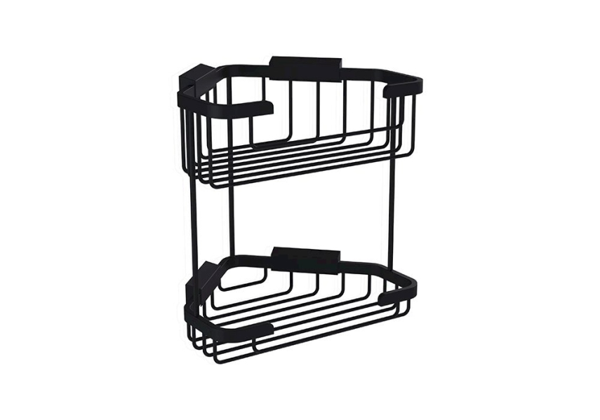 Bocchi Tel Sabunluk Malzemelik Köşe İkili Mat Siyah - Bocchi