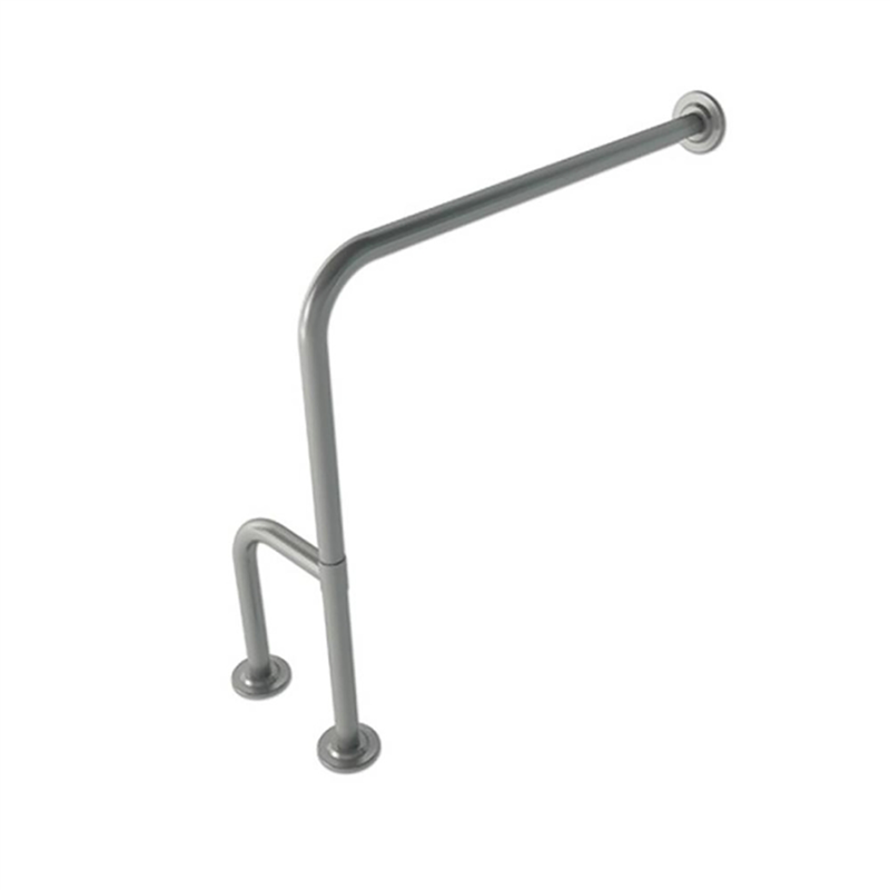 Bocchi Tutunma Barı Köşe 90°Açılı Duvardan Yere Destekli Parlak Paslanmaz Çelik - Bocchi