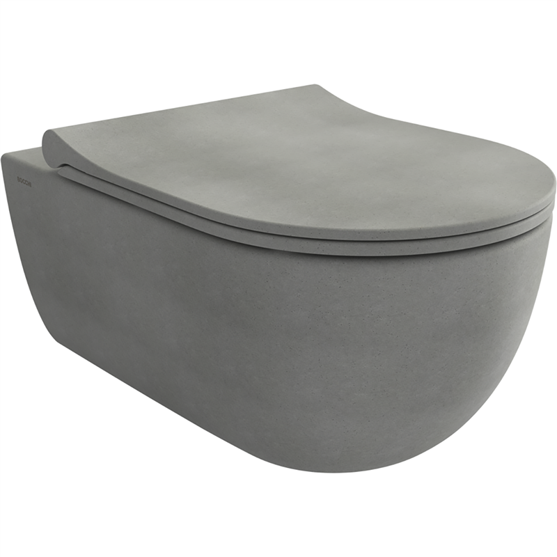 Bocchi V Tondo Rimless Asma Klozet Mat Beton (Klozet Kapağı Hariçtir) - Bocchi (1)