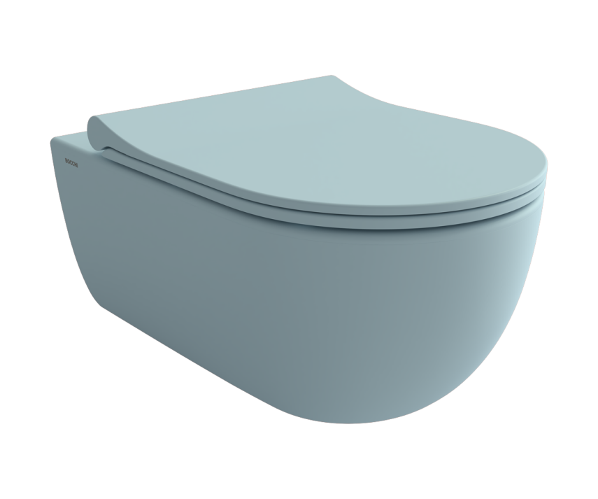 Bocchi V Tondo Rimless Asma Klozet Mat Buz Mavisi (Klozet Kapağı Hariçtir) - Bocchi