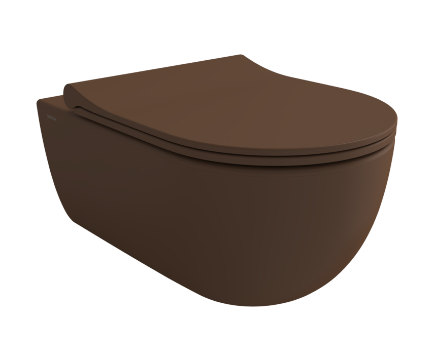 Bocchi V Tondo Rimless Asma Klozet Mat Kahve (Klozet Kapağı Hariçtir) - Bocchi