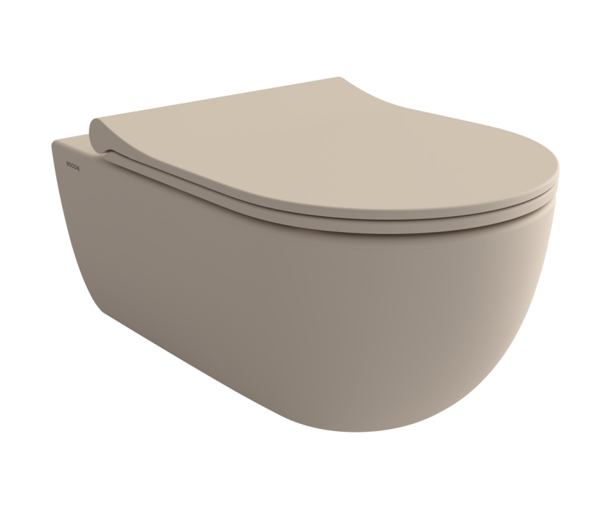 Bocchi V Tondo Rimless Asma Klozet Mat Yasemin (Klozet Kapağı Hariçtir) - Bocchi