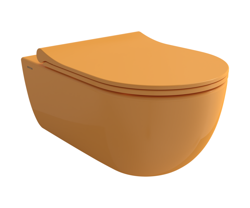 Bocchi V Tondo Rimless Asma Klozet Parlak Mandalina Sarısı (Klozet Kapağı Hariçtir) - Bocchi
