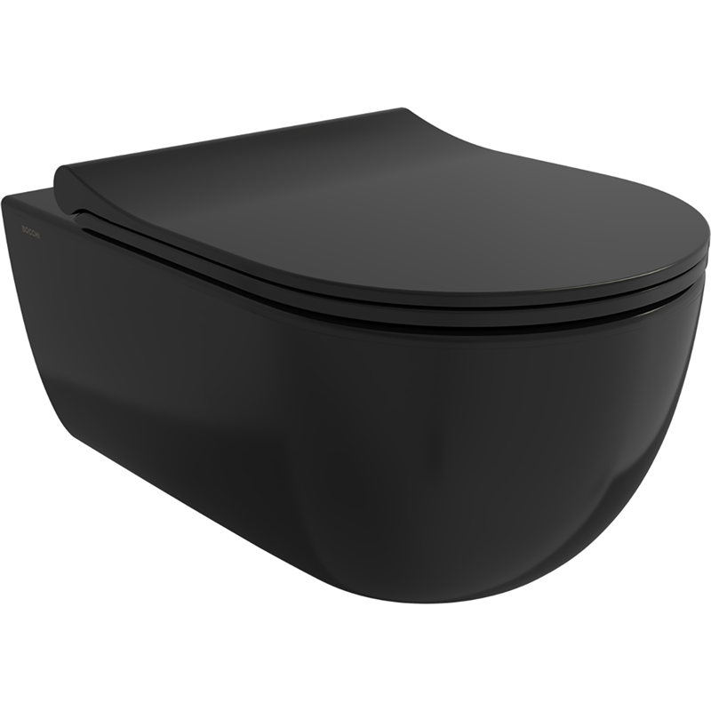 Bocchi V Tondo Rimless Asma Klozet Parlak Siyah (Klozet Kapağı Hariçtir) - Bocchi