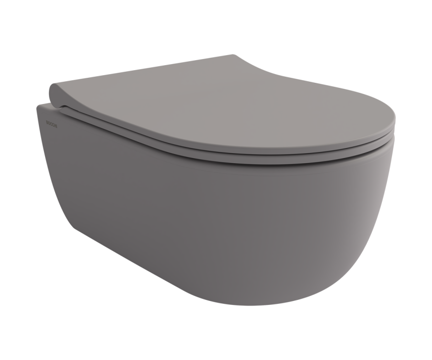 Bocchi V Tondo Rimless Kısa Asma Klozet Mat Gri (Klozet Kapağı Hariçtir) - Bocchi