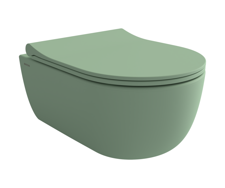 Bocchi V Tondo Rimless Kısa Asma Klozet Mat Mint Yeşil (Klozet Kapağı Hariçtir) - Bocchi