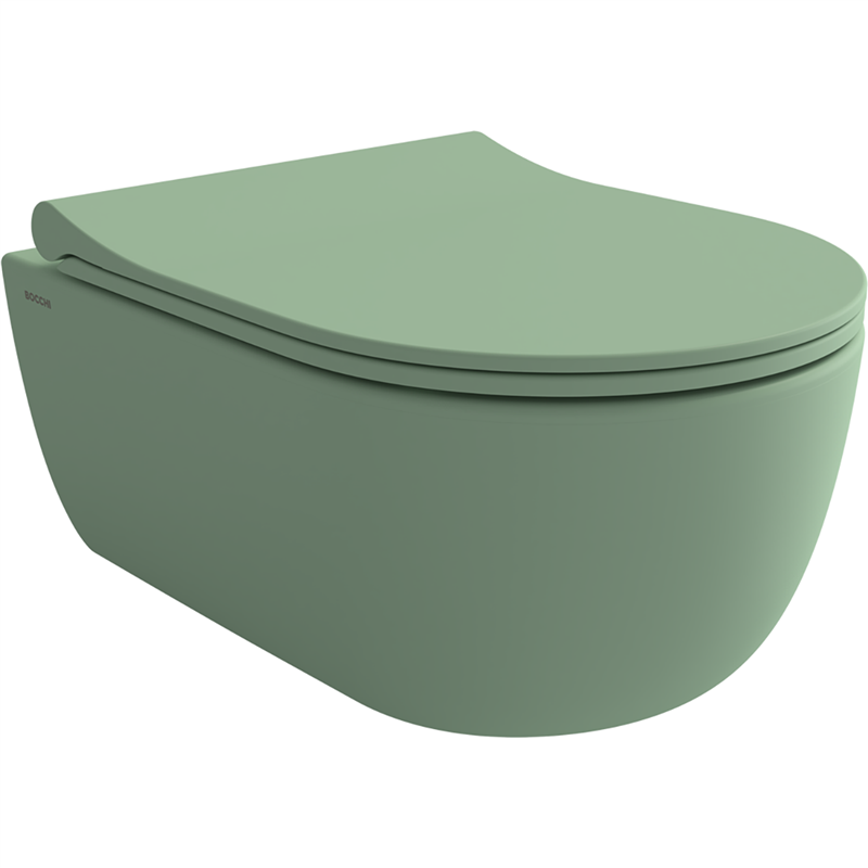 Bocchi V Tondo Rimless Kısa Asma Klozet Mat Mint Yeşil (Klozet Kapağı Hariçtir) - Bocchi (1)