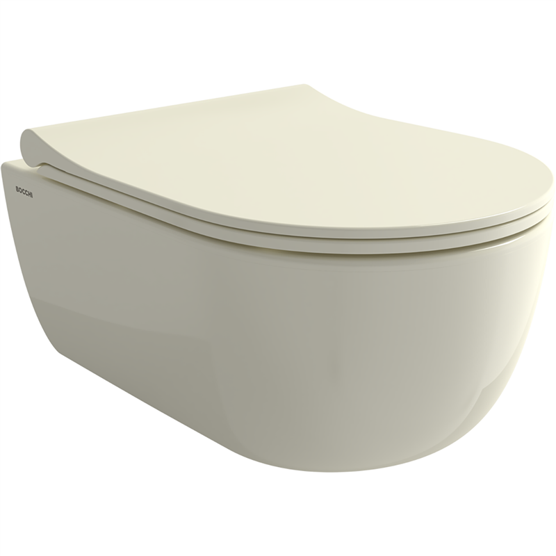 Bocchi V Tondo Rimless Kısa Asma Klozet Parlak Bisküvi (Klozet Kapağı Hariçtir) - Bocchi (1)