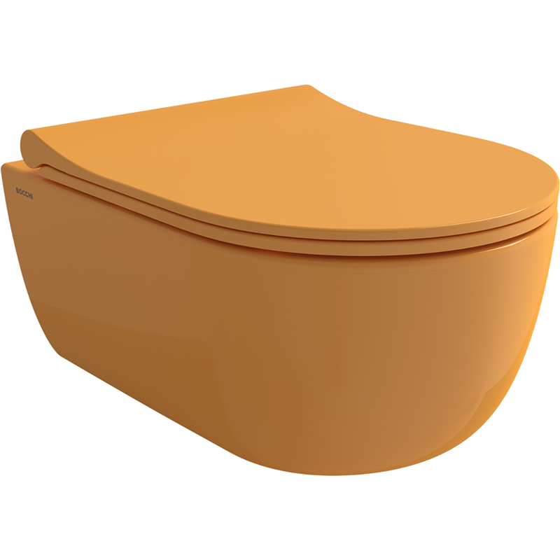 Bocchi V Tondo Rimless Kısa Asma Klozet Parlak Mandalina Sarısı (Klozet Kapağı Hariçtir) - Bocchi (1)