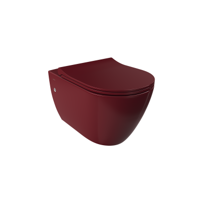 Bocchi Venezia Rimless Asma Klozet P.Burgonya Bordosu (Klozet Kapağı Hariçtir) - 1
