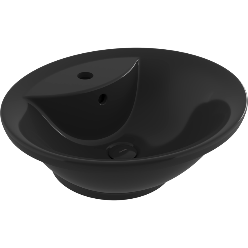 Bocchi Verona 50 cm Parlak Siyah Tezgah Üstü Lavabo - Bocchi