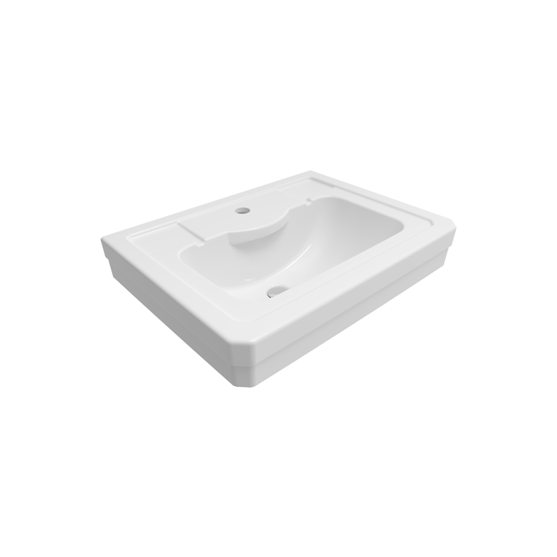 Bocchi Verona 61 cm Tek Delikli Parlak Beyaz Lavabo - Bocchi (1)