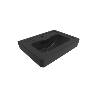 Bocchi Verona 61 cm Tek Delikli Parlak Siyah Lavabo - 3