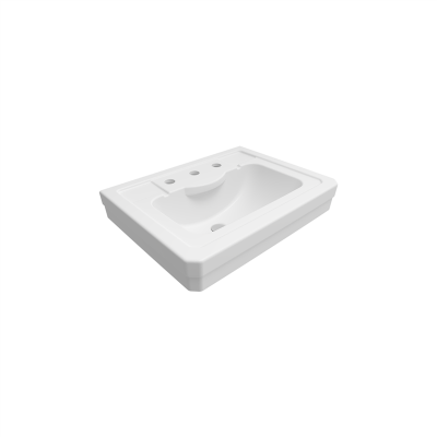 Bocchi Verona 61 cm Üç Delikli Mat Beyaz Lavabo - 1