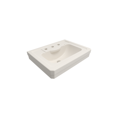 Bocchi Verona 61 cm Üç Delikli Parlak Bisküvi Lavabo - 1