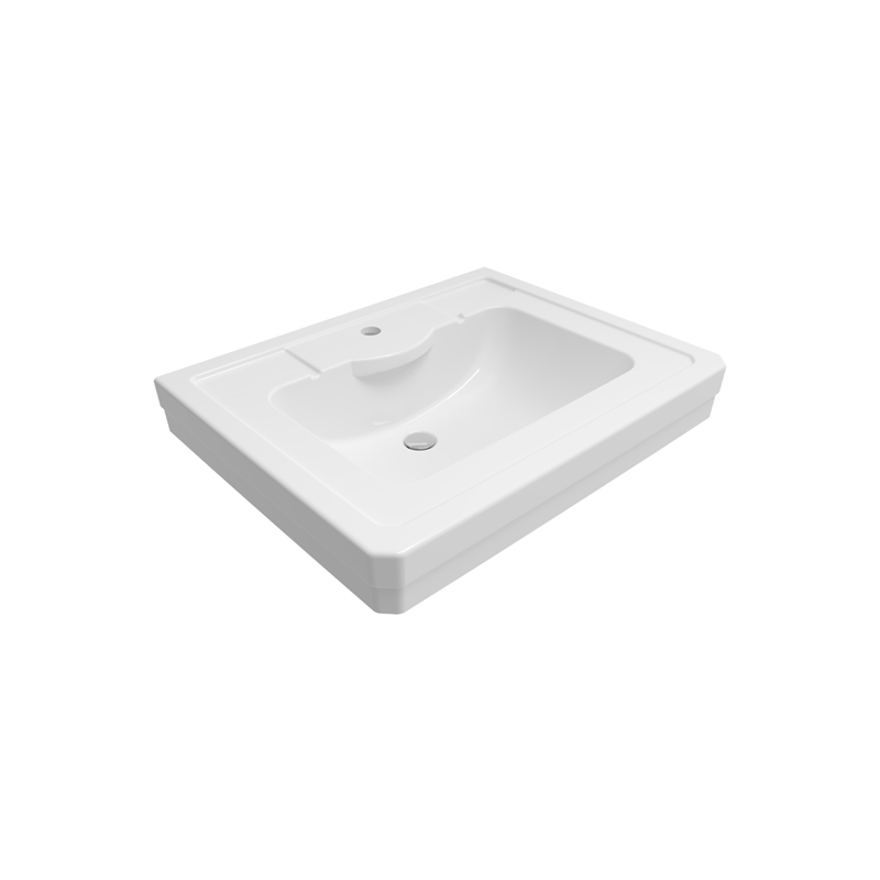 Bocchi Verona 71 cm Tek Delikli Parlak Beyaz Lavabo - Bocchi (1)