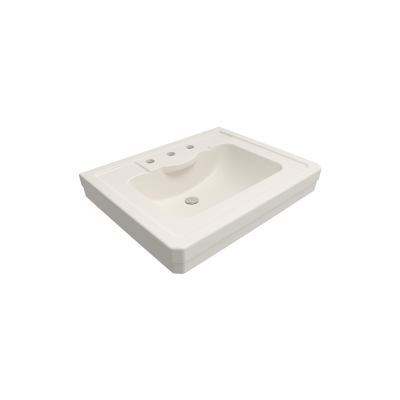 Bocchi Verona 71 cm Üç Delikli Parlak Bisküvi Lavabo - 1