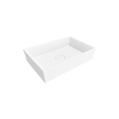 Bocchi Vessel 56 cm Dikdörtgen Mat Beyaz Lavabo - 1