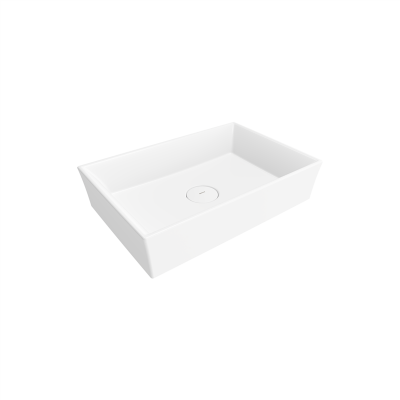 Bocchi Vessel 56 cm Dikdörtgen Mat Beyaz Lavabo - 3