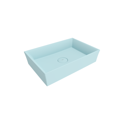 Bocchi Vessel 56 cm Dikdörtgen Mat Buz Mavisi Lavabo - 1