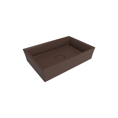 Bocchi Vessel 56 cm Dikdörtgen Mat Kahve Lavabo - 2