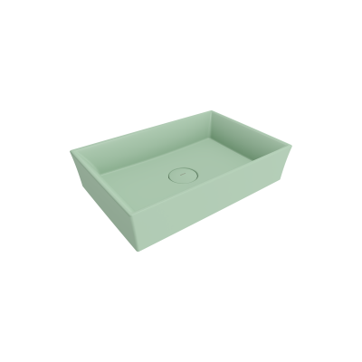 Bocchi Vessel 56 cm Dikdörtgen Mat Mint Yeşil Lavabo - 1