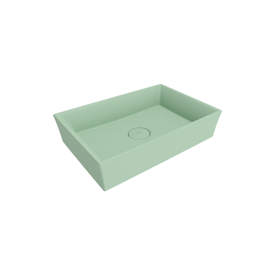 Bocchi Vessel 56 cm Dikdörtgen Mat Mint Yeşil Lavabo - 3