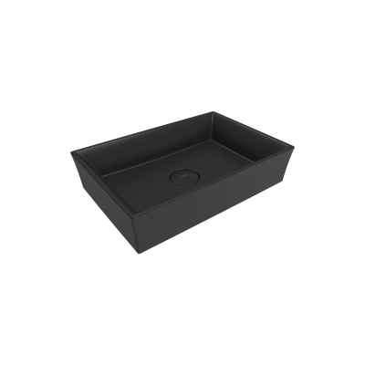Bocchi Vessel 56 cm Dikdörtgen Mat Siyah Lavabo - 1