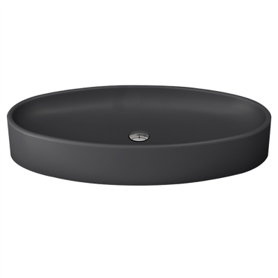 Bocchi Vessel Elips Çanak Lavabo 85 cm Mat Antrasit - 2