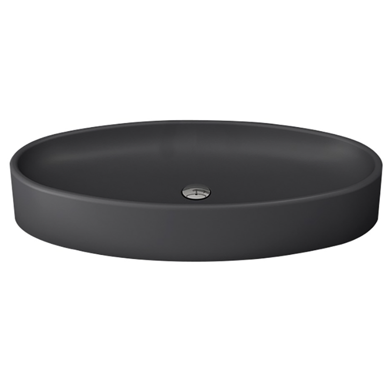 Bocchi Vessel Elips Çanak Lavabo 85 cm Mat Antrasit - Bocchi (1)