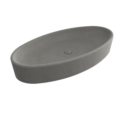 Bocchi Vessel Elips Çanak Lavabo 85 cm Mat Beton - 3