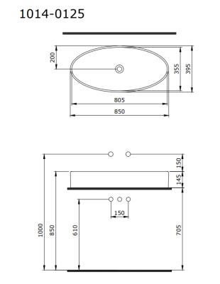 Bocchi Vessel Elips Çanak Lavabo 85 cm, Mat Bronz - 4