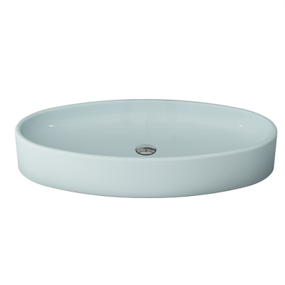 Bocchi Vessel Elips Çanak Lavabo 85 cm Mat Buz Mavisi - 3