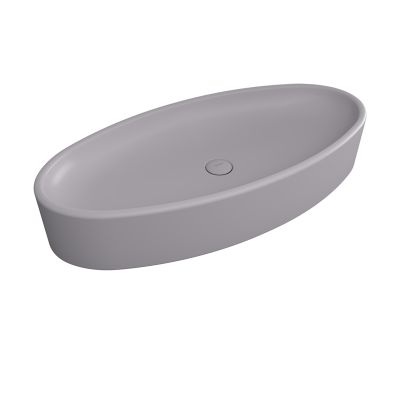 Bocchi Vessel Elips Çanak Lavabo 85 cm Mat Gri - 2