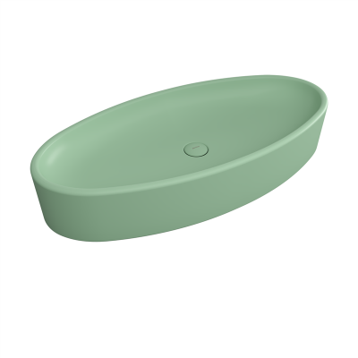 Bocchi Vessel Elips Çanak Lavabo 85 cm Mat Mint Yeşil - 2