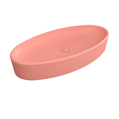 Bocchi Vessel Elips Çanak Lavabo 85 cm Mat Somon - 2