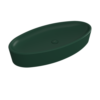 Bocchi Vessel Elips Çanak Lavabo 85 cm Mat Yeşil - 3