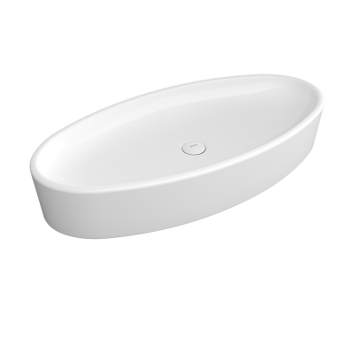 Bocchi Vessel Elips Çanak Lavabo 85 cm Parlak Beyaz - 1