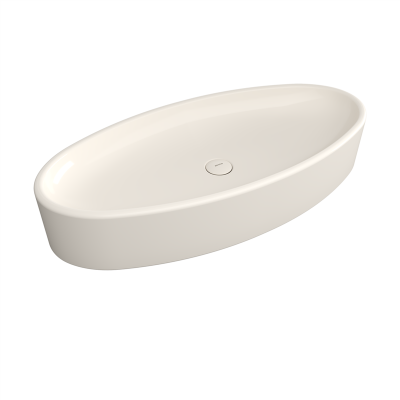 Bocchi Vessel Elips Çanak Lavabo 85 cm Parlak Bisküvi - 2