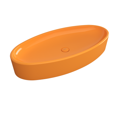 Bocchi Vessel Elips Çanak Lavabo 85 cm Parlak Mandalina Sarısı - 1