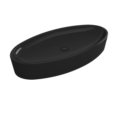 Bocchi Vessel Elips Çanak Lavabo 85 cm Parlak Siyah - 1