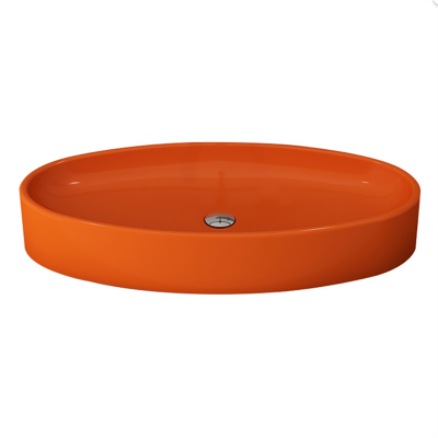 Bocchi Vessel Elips Çanak Lavabo 85 cm Parlak Turuncu - 2
